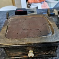 Стара дървена кутия за бижута, козметика, снимка 6 - Антикварни и старинни предмети - 43184604