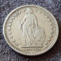 2 франка 1921 Швейцария СРЕБЪРНИ сребърна монета сребро, снимка 2 - Нумизматика и бонистика - 39975252