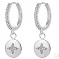 Сребърни висящи обеци с кристали бранд/нови, снимка 1 - Колиета, медальони, синджири - 37232543