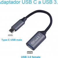 EasyULT USB C към USB 3.0 адаптер, USB C мъжко към USB A женско, 5Gbps, снимка 1 - USB кабели - 40105714