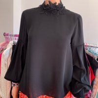 Черна блуза риза Zara , снимка 1 - Блузи с дълъг ръкав и пуловери - 40818802