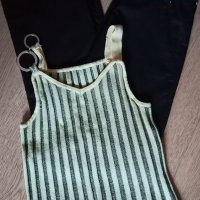 Лот панталон с цепки и къс плетен топ Zara, снимка 1 - Комплекти - 37724912