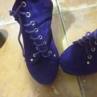 Лилави обувки на платформа , снимка 4 - Дамски елегантни обувки - 39307957