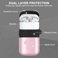Нов Защитен Метален калъф за корпуса кутия на слушалки Apple Airpods 1 и 2, снимка 2 - Други - 33615762