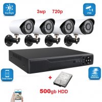 Пълен комплект - 500gb хард + камери + DVR + кабели - Видеонаблюдение Система, снимка 1 - Комплекти за видеонаблюдение - 32739912