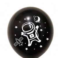 Астронавт космонавт космос черен латекс балон парти рожден ден, снимка 1 - Други - 27709244