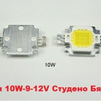 LED COB чип 10W-9-12V Студено Бяло: 6000-6500K, снимка 1 - Крушки - 28161652