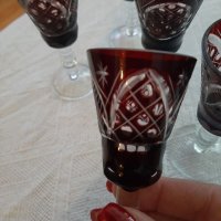 Кристални чаши рубин за ракия, снимка 4 - Чаши - 38334882