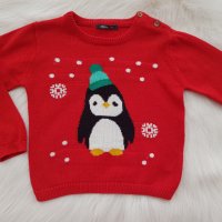 Коледен пуловер 6-9 месеца, снимка 4 - Бебешки блузки - 27083195