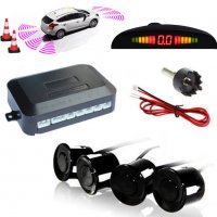 Парктроник Безжичен AMIO Parking sensor с четири черни сензора и дисплей, снимка 1 - Аксесоари и консумативи - 28384230