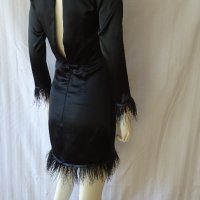 дамска рокля от естествена коприна с пера, снимка 4 - Рокли - 43670011