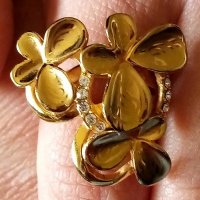 Разкошен пръстен от 14к попълнено злато с цирконии 20 лв., снимка 3 - Пръстени - 28152289