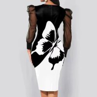 Красива дамска рокля в черен и бял цвят., снимка 2 - Рокли - 38805413