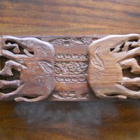 старинна дървена полица - дърворезба - Индия, снимка 4 - Антикварни и старинни предмети - 40025178