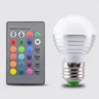 Крушка LED RGB , С дистанционно управление, E27, снимка 5 - Други стоки за дома - 28508864