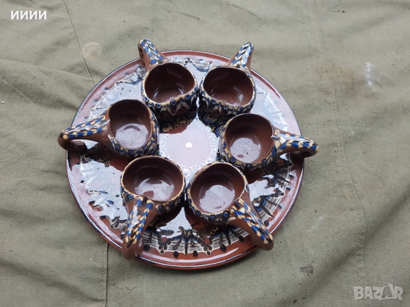 Поднос с 6 чаши кратунки, снимка 1
