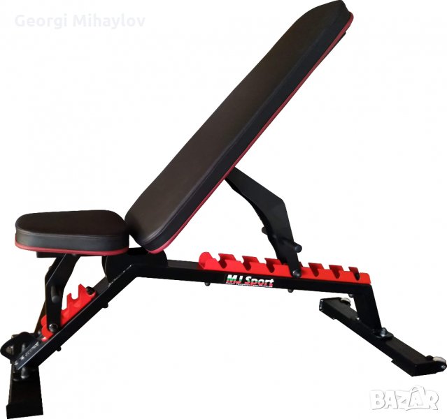 Професионална, мобилна, двойно регулируема фитнес пейка/лежанка, снимка 1