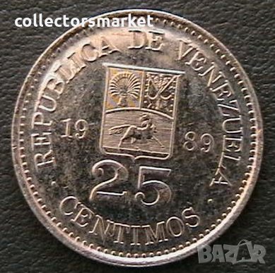 25 центимо 1989, Венецуела, снимка 1