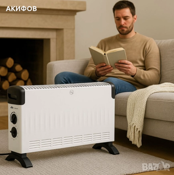 Конвекторен отоплител Rosberg – 2000W, 3 степени, защита от прегряване, снимка 1