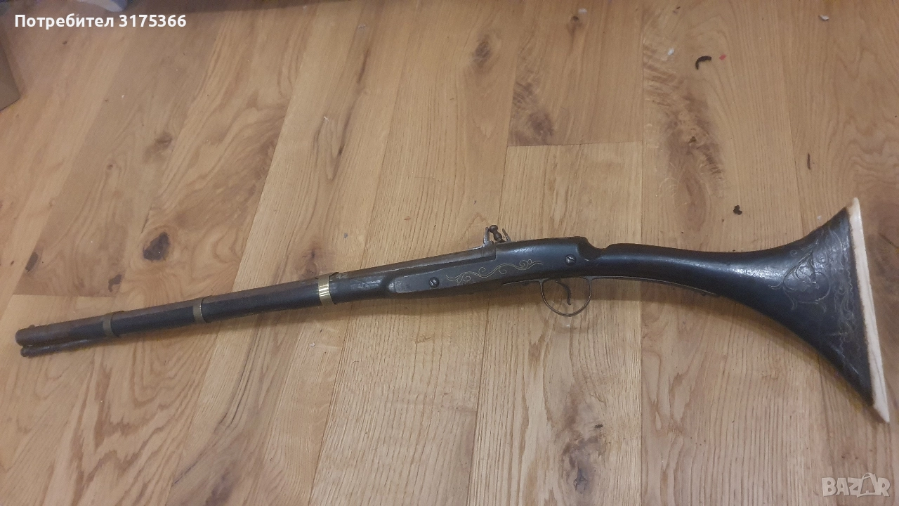 Критска изографисана с набивки кремъчна пушка, снимка 1