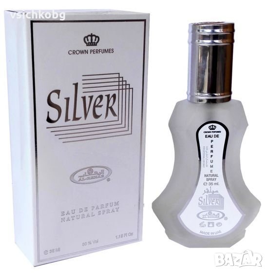 Дълготраен Арабски Парфюм ОРИГИНАЛ Al Rehab 0% АЛКОХОЛ Silver 35мл Топъл и пикантен аромат, снимка 1