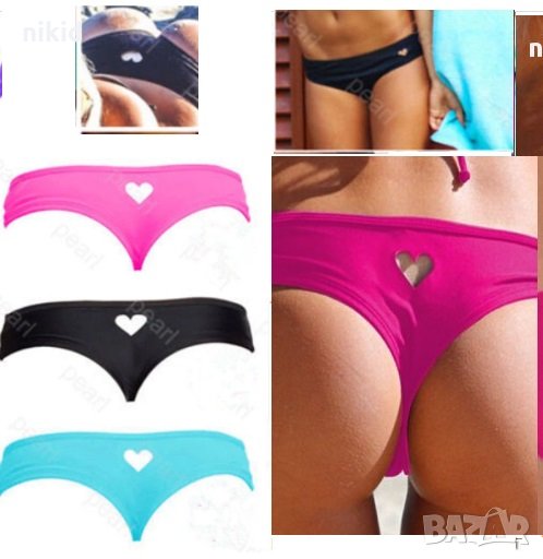 бикини бански сърце в синьо зелени цикламени бельо татос, снимка 1