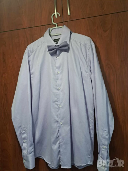 Риза Теодор Regular Fit – светло лилава, размер M, 100% памук, снимка 1