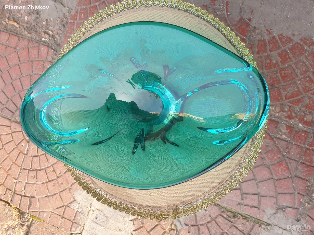 голяма масивна фруктиера от ръчно изтеглено стъкло, снимка 1