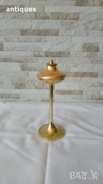 Стара масингова маслена лампа - Handmade Denmark - 1960", снимка 1