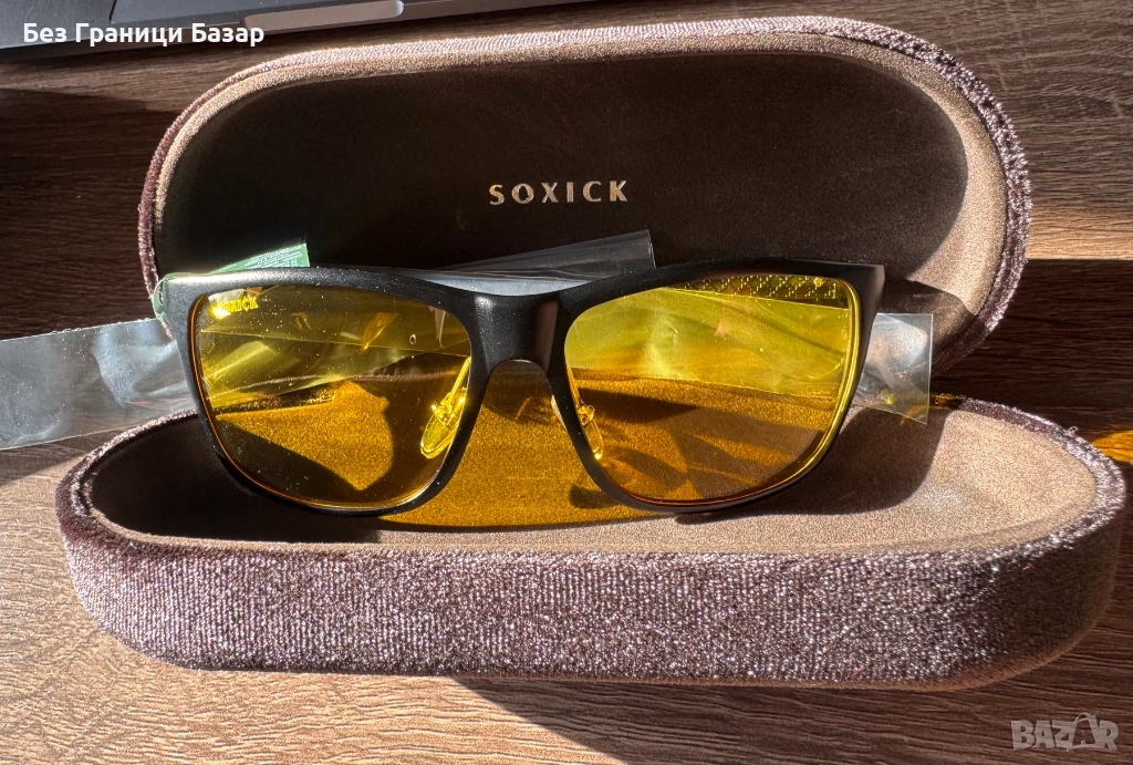 Нови Очила с жълти лещи – анти-синя светлина, нощно шофиране, компютърни очила с калъф, унисекс, снимка 1