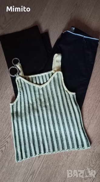 Лот панталон с цепки и къс плетен топ Zara, снимка 1