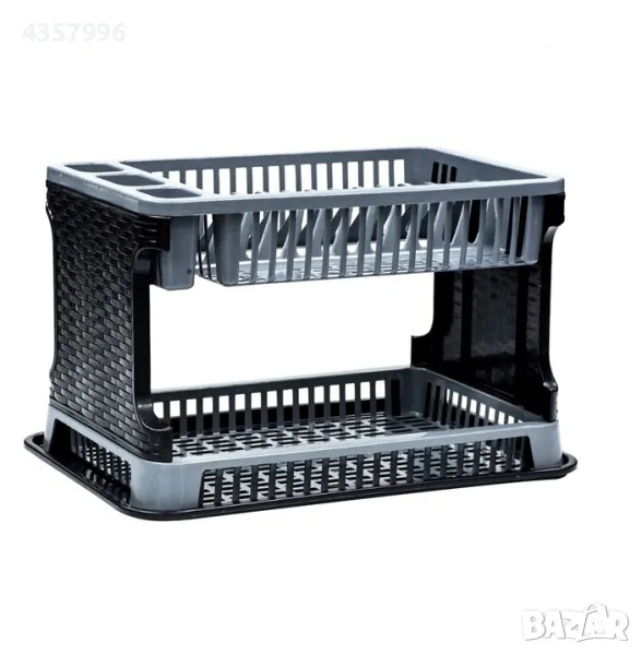  Сушилник за чинии, За кухня, Пластмаса, Сив , снимка 1