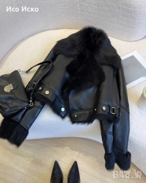 Дамско зимно кожено яке , снимка 1