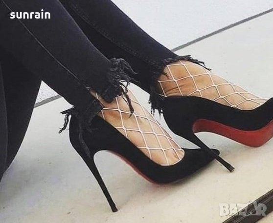 бели мрежести чорапи , снимка 1