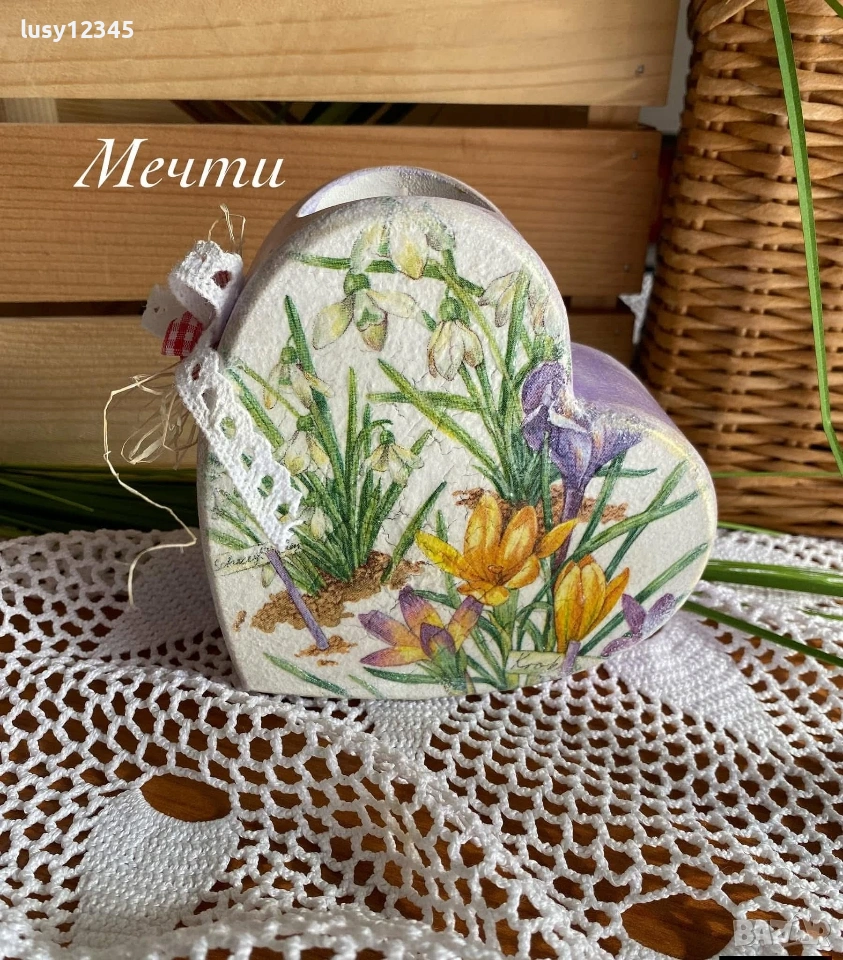 Свещник сърце- Ранна пролет!, снимка 1