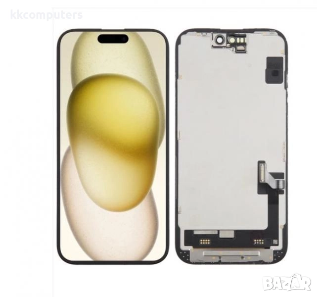 MUSTTBUY OLED Съвместим LCD Дисплей за iPhone 15 6.1 + Тъч скрийн / Черен / Без Грешка Баркод : 4842, снимка 1