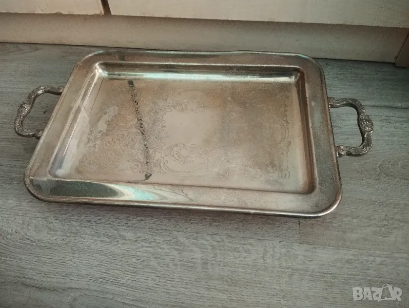 Посребрен поднос,табла, снимка 1