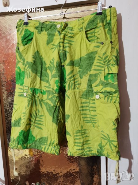 Мъжки къси панталони зелени на палми, снимка 1