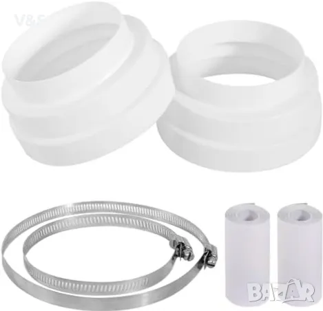 2 x универсален редукционен съединител за вентилационна система с диаметър 120 150 160 mm с 2 скоби , снимка 1