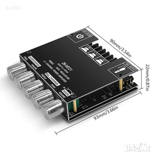 Усилвател 2.1 50WX2+100W Bluetooth 5.0 ZK-MT21, снимка 1
