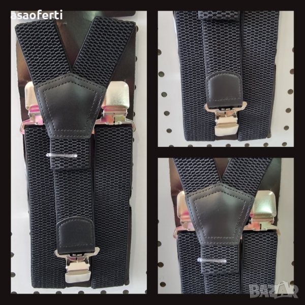 Черни тиранти, с 3 закопчалки, голям размер, еластична материя , снимка 1