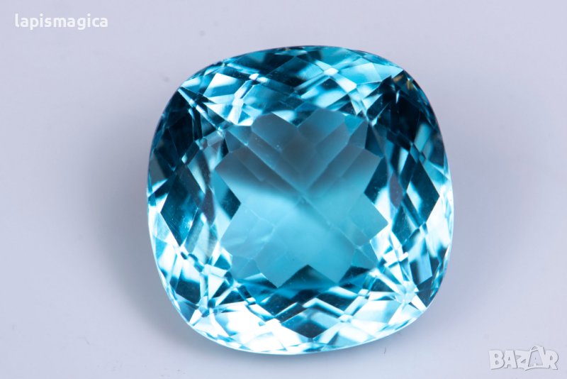 Голям син топаз 18.8ct VVS cushion шлифовка, снимка 1