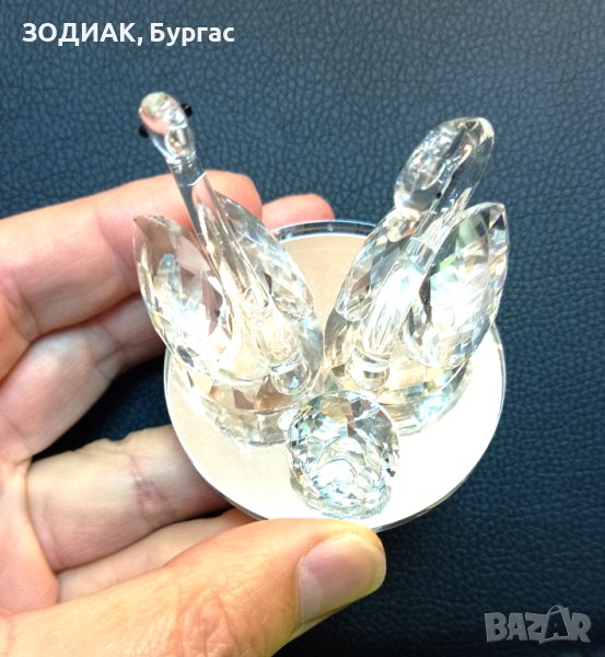 Двойка ЛЕБЕДИ - стъкло, снимка 1