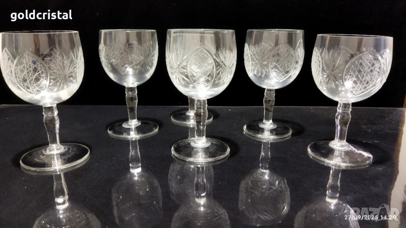 стари стъклени чаши гравирани , снимка 1