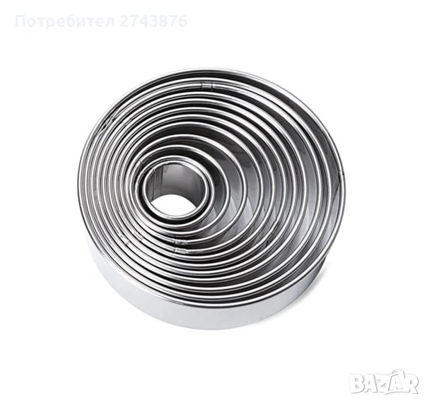  КОМПЛЕКТ МАЛКИ МЕТАЛНИ РИНГОВЕ 12 БРОЯ,НЕРЪЖДАЕМА СТОМАНА, снимка 1