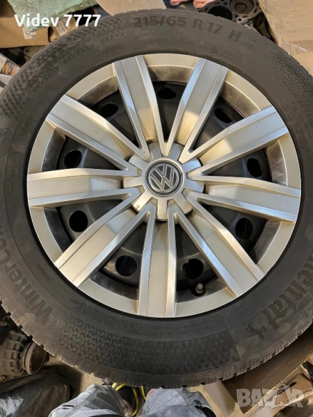 Оригинални джанти за Vw със зимни гуми Continental 215/65/R17, снимка 1