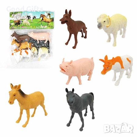 Комплект фигурки, домашни животни за игра, 6 бр, снимка 1