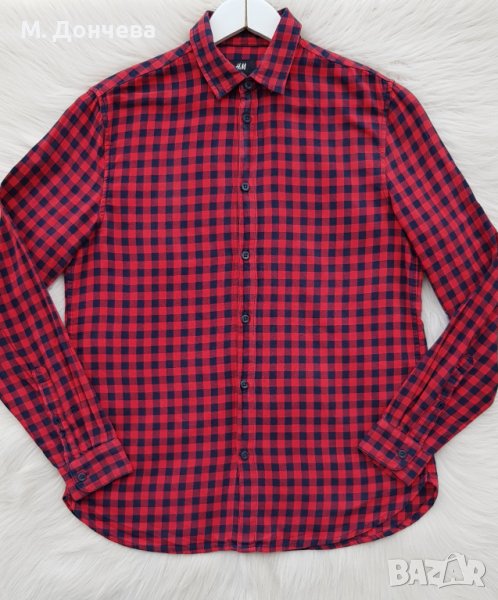 Мъжка карирана риза H&M размер S , снимка 1