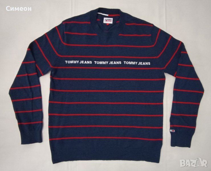 Tommy Jeans Pullover оригинален пуловер L памучен пуловер Hilfiger, снимка 1