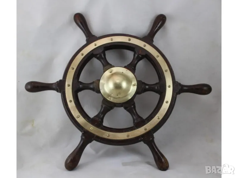 400 Корабен рул,щурвал от мостика на търговски. кораб. , снимка 1